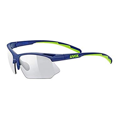 Uvex Sportstyle 802 Vario - Gafas Deportivas Ciclismo, Adulto, Azul Oscuro/Verde (azul oscuro / verde)